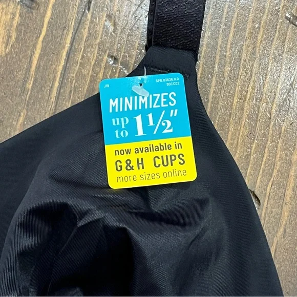 Vanity Fair Black Women's Bra 44D Full Figure Back Smoothing New With Tags - Picture 3 of 5